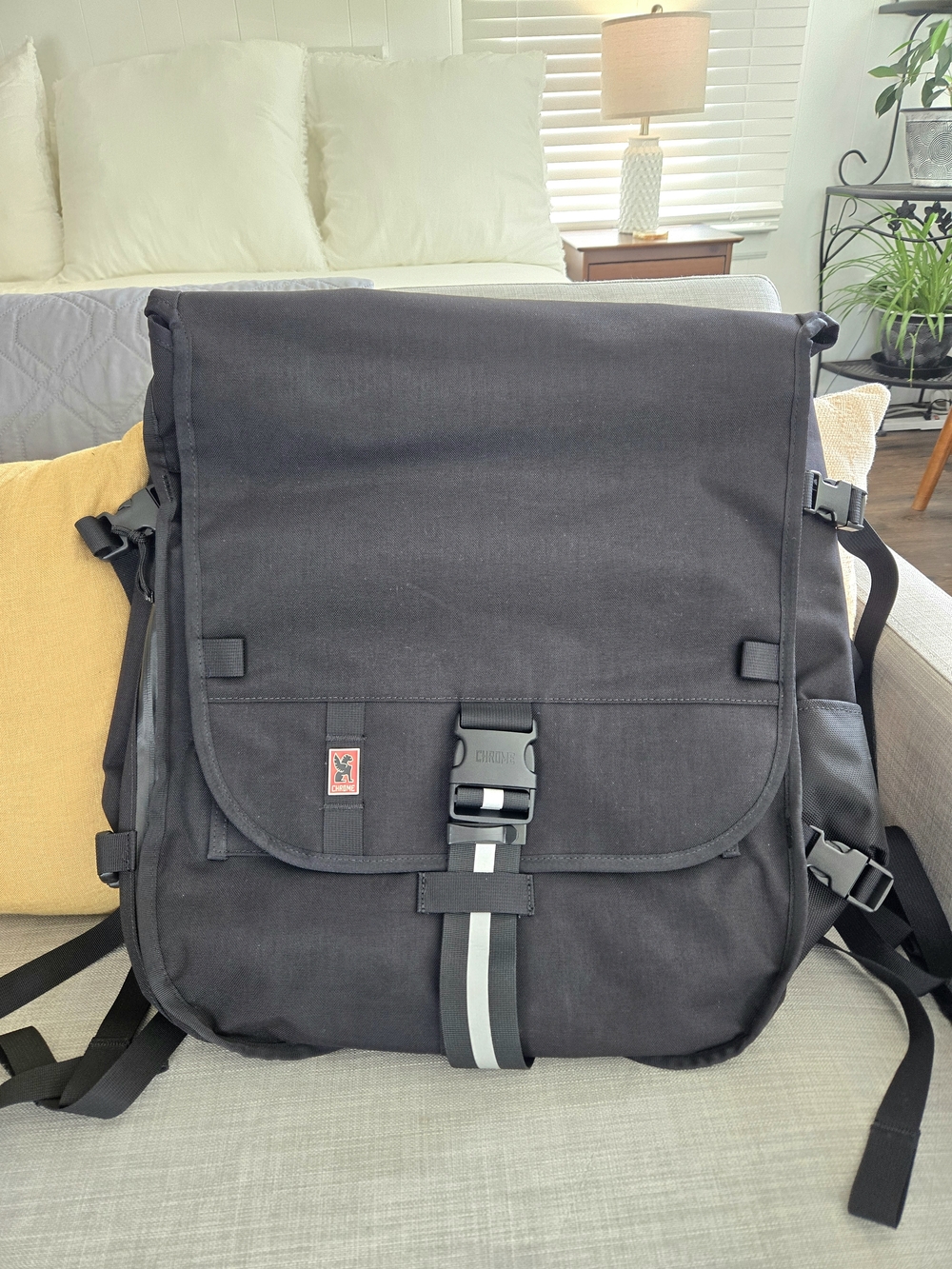 Chrome Industries Black Messenger Bag with Reflective Trim